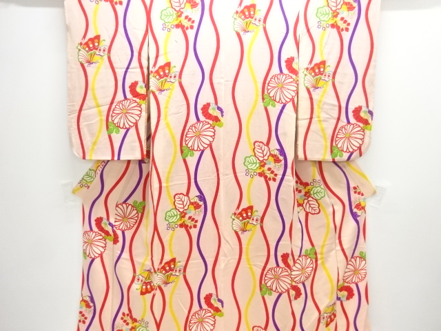 JAPANESE KIMONO / ANTIQUE KIMONO / SILK / KINSHA / KIKU & PAULOWNIA
